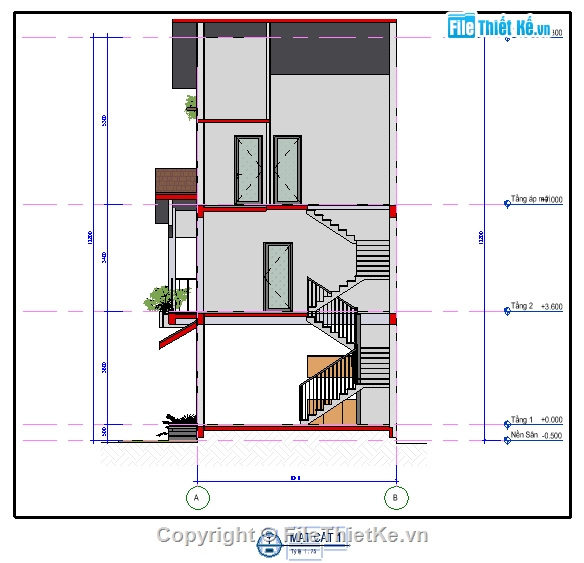 file revit biệt thự,revit biệt thự 3 tầng,file revit biệt thự đẹp,kiến trúc biệt thự